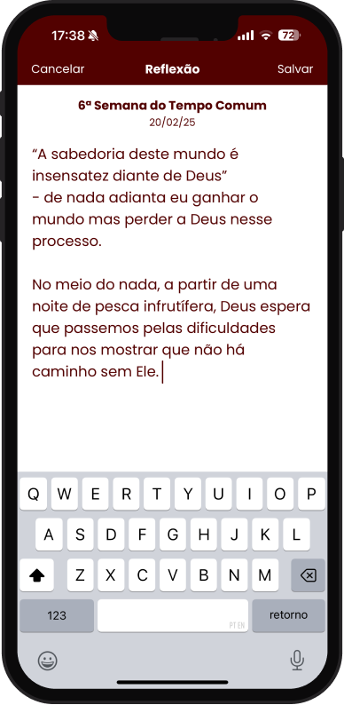 Lectio Divina e reflexão pessoal